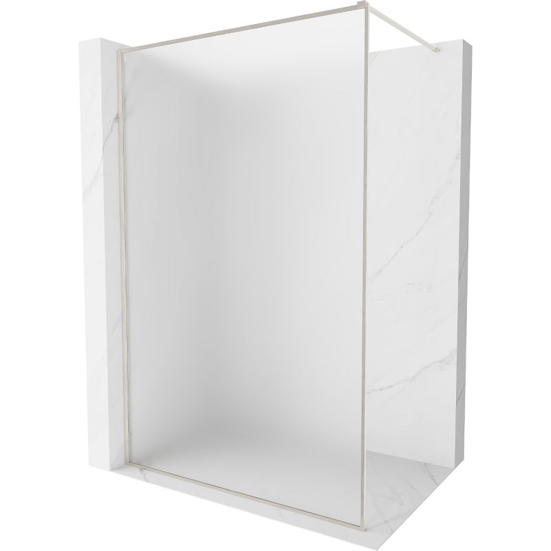 Mexen Kioto-F Duschwand Walk-in mit Rahmen 110 x 202 cm, Frost 8 mm, gebürsteter Nickel - 800-110-104-97-30