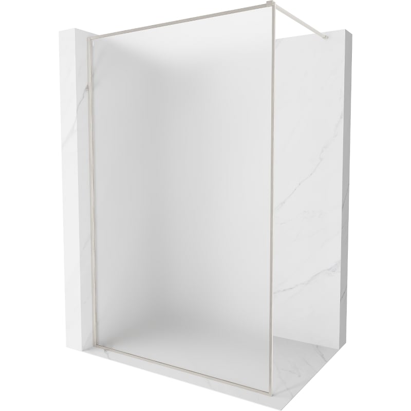 Mexen Kioto-F paroi de douche Walk-in avec cadre 110 x 202 cm, givré 8 mm, nickel brossé - 800-110-104-97-30