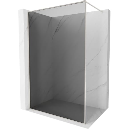 Mexen Kioto-F tuš zid Walk-in s okvirom 140 x 202 cm, grafit 8 mm, brušeni nikal - 800-140-104-97-40
