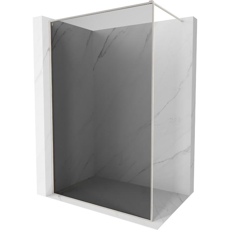 Mexen Kioto-F ścianka prysznicowa Walk-in z ramką 120 x 202 cm, grafit 8 mm, nikiel szczotkowany - 800-120-104-97-40