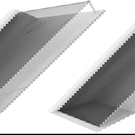Mexen Kioto-F Duschwand Walk-in mit Rahmen 120 x 202 cm, Graphit 8 mm, gebürsteter Nickel - 800-120-104-97-40