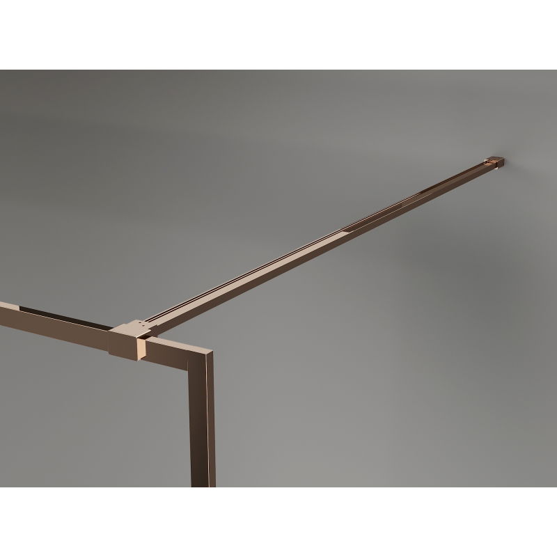 Mexen Kioto-F suihkuväli Walk-in kehikolla 100 x 202 cm, läpinäkyvä 8 mm, ruusukulta - 800-100-104-60-00