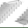 Mexen Kioto-F parede de duche Walk-in com moldura 55 x 202 cm, transparente 8 mm, metal escovado - 800-055-104-95-00