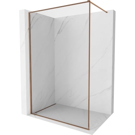 Mexen Kioto-F Walk-in Shower Screen with Frame 160 x 202 cm, Transparent 8 mm, Rose Gold - 800-160-104-60-00