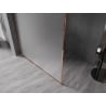 Mexen Kioto-F ścianka prysznicowa Walk-in z ramką 130 x 202 cm, szron 8 mm, różowe złoto - 800-130-104-60-30