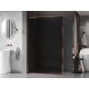 Mexen Kioto-F Duschwand Walk-in mit Rahmen 120 x 202 cm, Graphit 8 mm, Roségold - 800-120-104-60-40