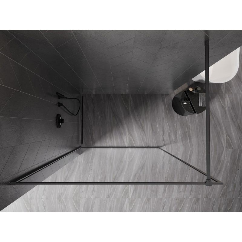 Mexen Kioto-F Walk-in tuš stijena s okvirom 130 x 202 cm, prozirno 8 mm, metalik sivi - 800-130-104-95-00