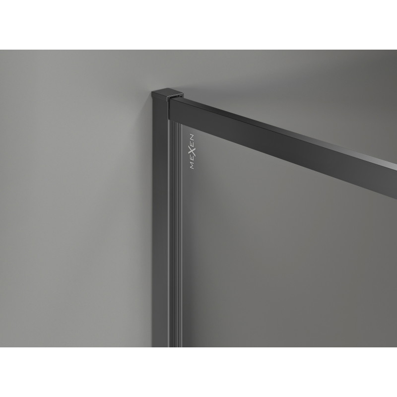 Mexen Kioto-F Walk-in tuš stijena s okvirom 130 x 202 cm, prozirno 8 mm, metalik sivi - 800-130-104-95-00