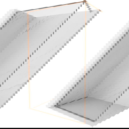 Mexen Kioto-F Duschwand Walk-in mit Rahmen 110 x 202 cm, transparent 8 mm, gebürstetes Kupfer - 800-110-104-65-00