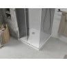 Mexen Lima cabine de douche pliable 90 x 90 cm, graphite, chrome + receveur Flat, blanc - 856-090-090-01-40-4010