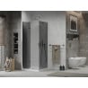 Mexen Lima cabine de douche pliable 90 x 90 cm, graphite, chrome + receveur Flat, blanc - 856-090-090-01-40-4010
