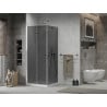 Mexen Lima cabine de douche pliable 90 x 90 cm, graphite, chrome + receveur Flat, blanc - 856-090-090-01-40-4010