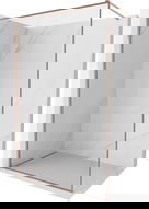 Mexen Kioto-F duschvägg Walk-in med ram 170 x 202 cm, transparent 8 mm, borstad koppar - 800-170-104-65-00