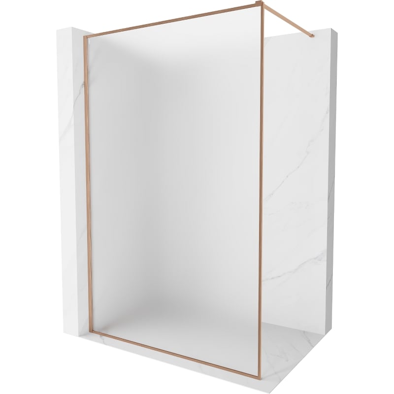 Mexen Kioto-F ścianka prysznicowa Walk-in z ramką 80 x 202 cm, szron 8 mm, miedź szczotkowana - 800-080-104-65-30