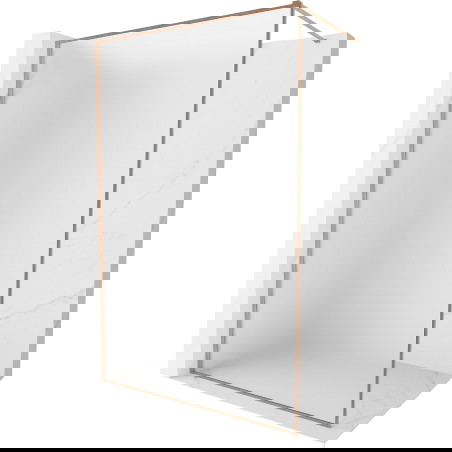 Mexen Kioto-F tuš stena Walk-in z okvirjem 90 x 202 cm, zmrzal 8 mm, brušen baker - 800-090-104-65-30