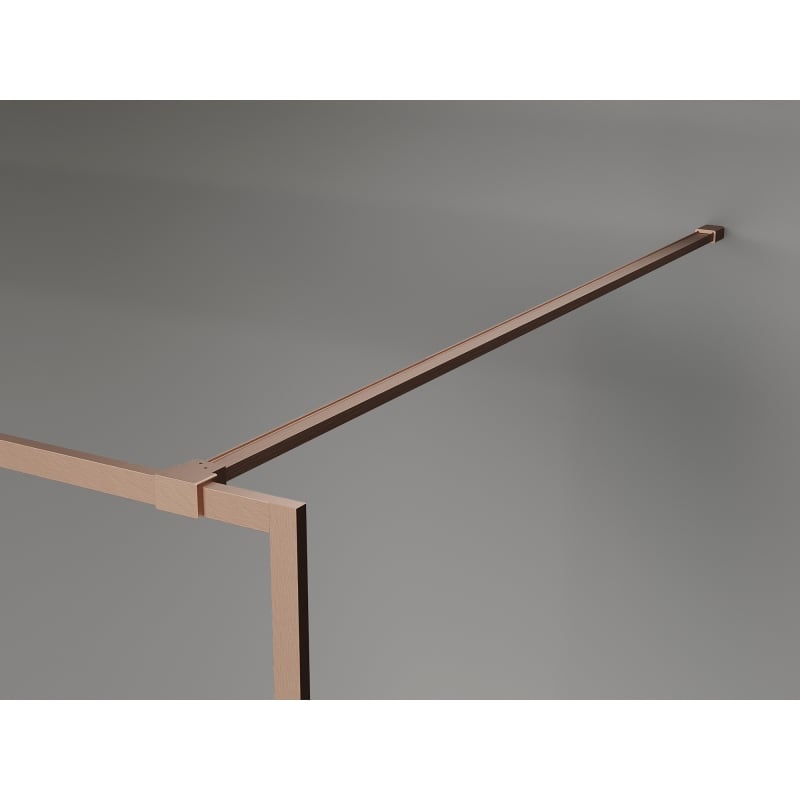 Mexen Kioto-F paroi de douche Walk-in avec cadre 90 x 202 cm, givré 8 mm, cuivre brossé - 800-090-104-65-30