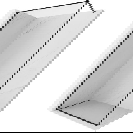 Mexen Kioto-F parete doccia Walk-in con cornice 50 x 202 cm, trasparente 8 mm, nera - 800-050-104-70-00