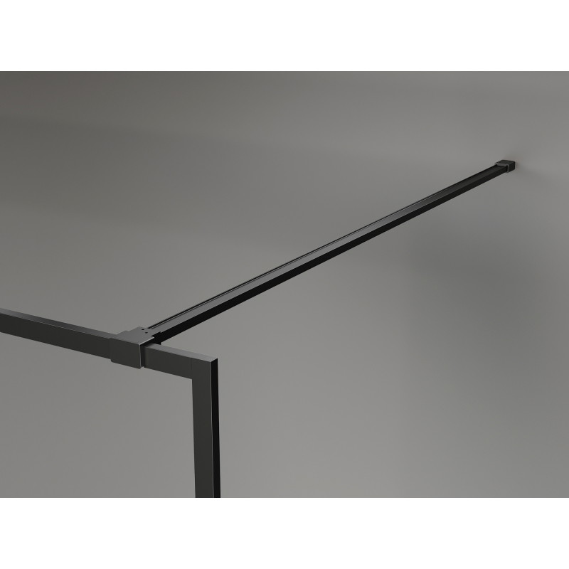 Mexen Kioto-F ścianka prysznicowa Walk-in z ramką 100 x 202 cm, transparent 8 mm, czarna - 800-100-104-70-00