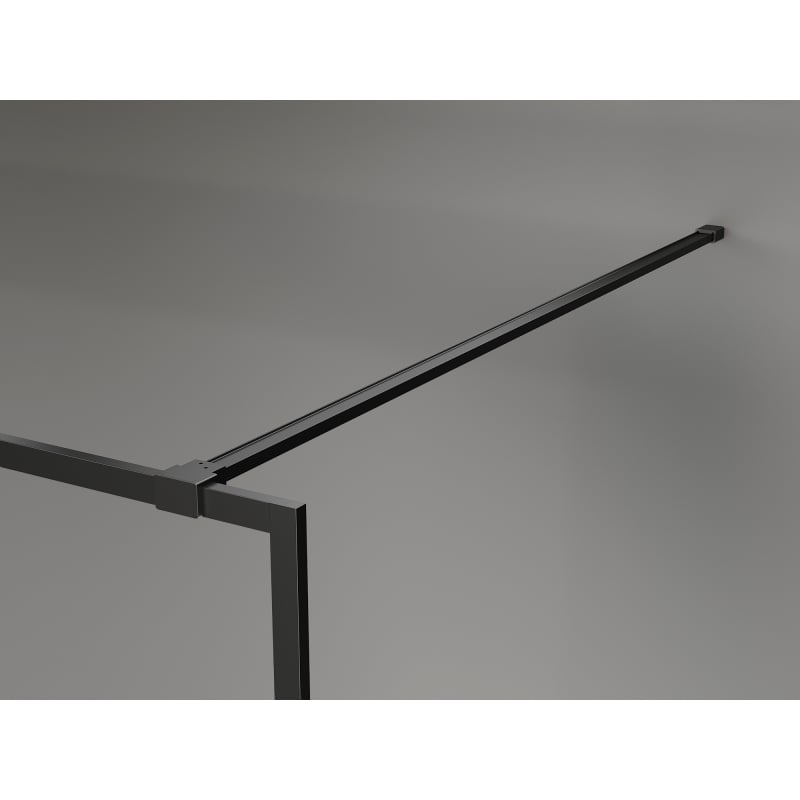 Mexen Kioto-F ścianka prysznicowa Walk-in z ramką 130 x 202 cm, transparent 8 mm, czarna - 800-130-104-70-00