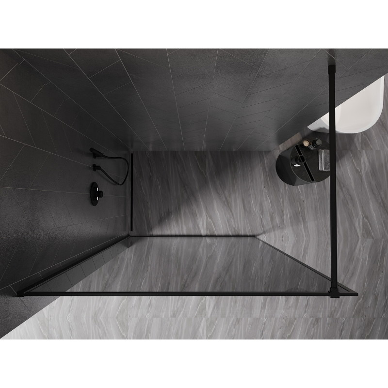 Mexen Kioto-F ścianka prysznicowa Walk-in z ramką 70 x 202 cm, grafit 8 mm, czarna - 800-070-104-70-40
