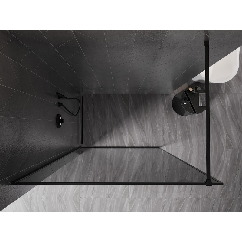Mexen Kioto-F Staklena pregrada za tuš Walk-in s okvirom 70 x 202 cm, grafit 8 mm, crna - 800-070-104-70-40