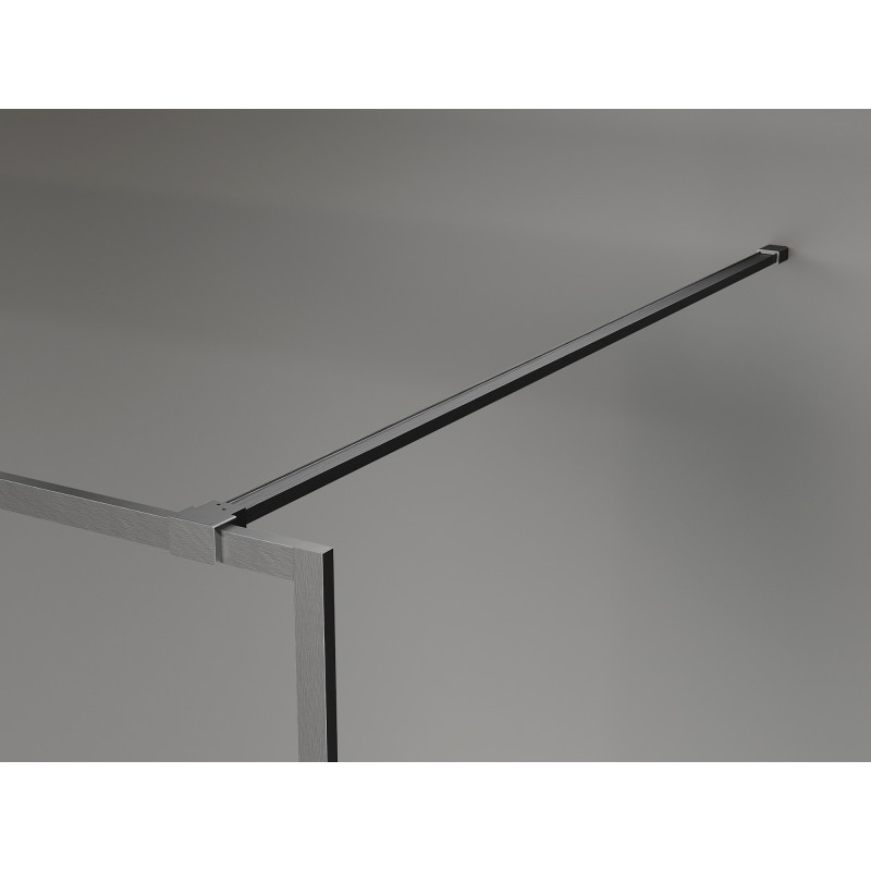 Mexen Kioto-F tuš stijena Walk-in s okvirom 180 x 202 cm, prozirna 8 mm, mat siva četkana - 800-180-104-66-00