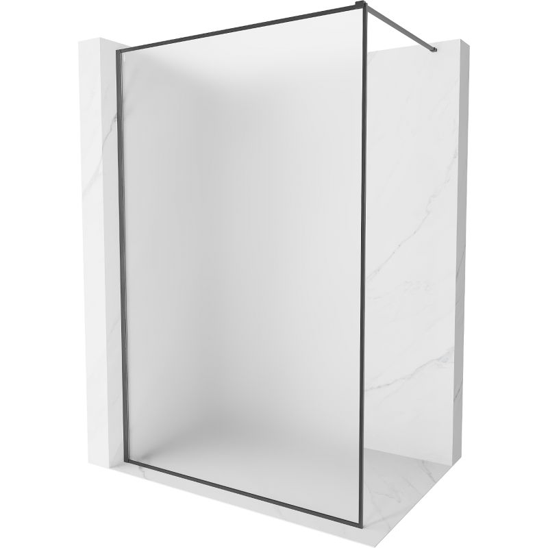 Mexen Kioto-F Duschwand Walk-in mit Rahmen 110 x 202 cm, Frost 8 mm, gun gray gebürstet - 800-110-104-66-30