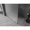 Mexen Kioto-F ścianka prysznicowa Walk-in z ramką 140 x 202 cm, szron 8 mm, gun gray szczotkowany - 800-140-104-66-30