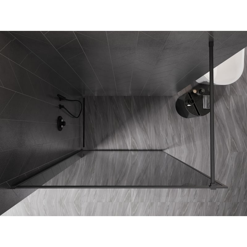 Mexen Kioto-F ścianka prysznicowa Walk-in z ramką 140 x 202 cm, grafit 8 mm, gun gray szczotkowany - 800-140-104-66-40