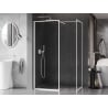 Mexen Kioto-F paroi de douche Walk-in avec cadre 170 x 90 cm, transparent 8 mm, blanc - 800-170-202-04-20-090