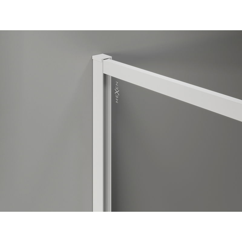 Mexen Kioto-F Duschwand Walk-in mit Rahmen 160 x 90 cm, transparent 8 mm, weiß - 800-160-202-04-20-090