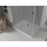 Mexen Lima folding shower cabin 100 x 70 cm, graphite, chrome + Flat shower tray, white - 856-100-070-01-40-4010