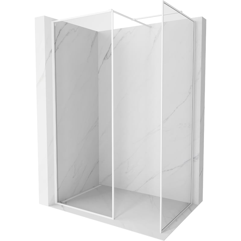Mexen Kioto-F dušisein Walk-in raamiga 105 x 80 cm, läbipaistev 8 mm, valge - 800-105-202-04-20-080