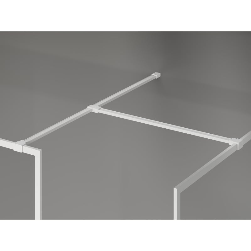 Mexen Kioto-F ścianka prysznicowa Walk-in z ramką 140 x 120 cm, transparent 8 mm, biała - 800-140-202-04-20-120