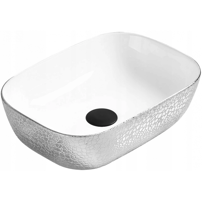 Mexen Rita lavabo à poser 45 x 32 cm, blanc/argent - 21084555