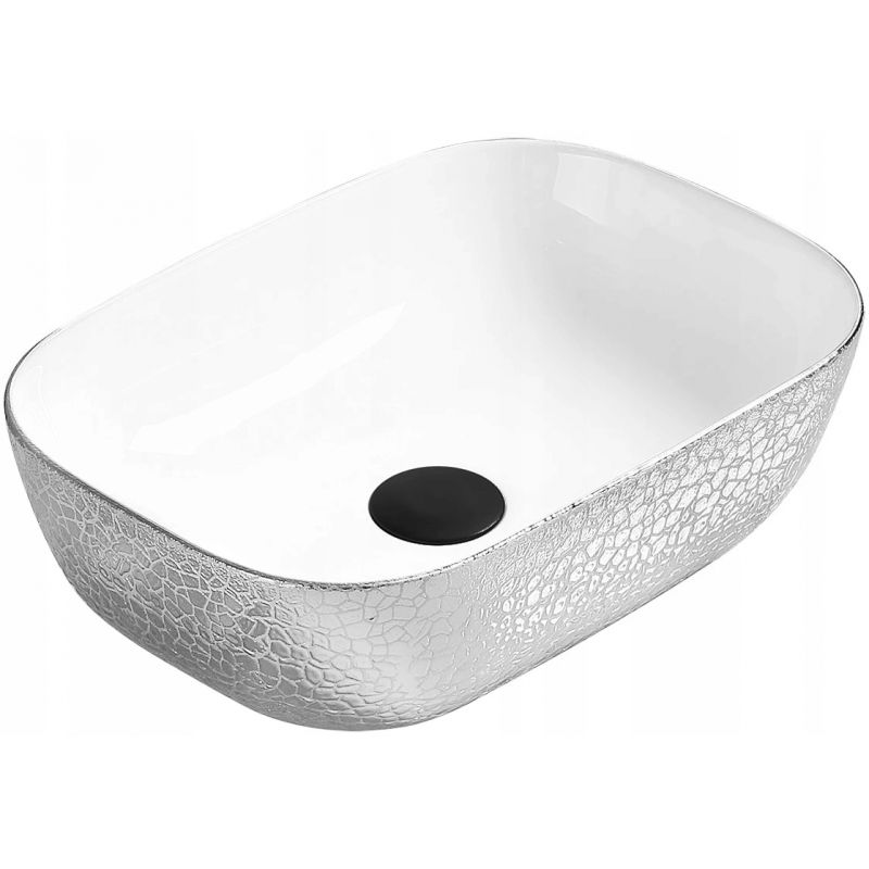 Mexen Rita opbouw-wastafel 45 x 32 cm, wit/zilver - 21084555