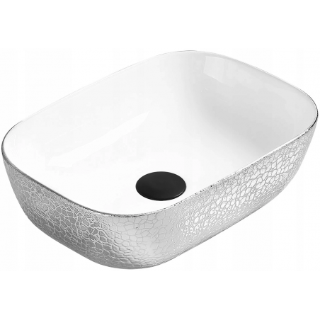 Mexen Rita lavabo de sobreponer 45 x 32 cm, blanco/plata - 21084555