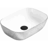 Mexen Rita lavabo à poser 45 x 32 cm, blanc/argent - 21084555