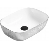 Mexen Rita lavabo de sobreponer 45 x 32 cm, blanco/plata - 21084555