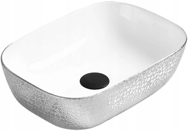Mexen Rita lauapealne valamu 45 x 32 cm, valge/hõbedane - 21084555