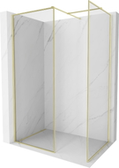 Mexen Kioto-F zidni paravan Walk-in s okvirima 80 x 70 cm, prozirno 8 mm, zlatna brušena - 800-080-202-04-55-070