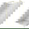 Mexen Kioto-F Duschwand Walk-in mit Rahmen 100 x 70 cm, transparent 8 mm, gebürstetes Gold - 800-100-202-04-55-070