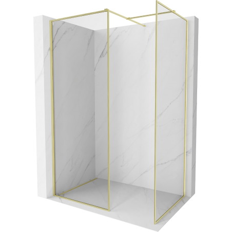 Mexen Kioto-F ścianka prysznicowa Walk-in z ramką 145 x 70 cm, transparent 8 mm, złota szczotkowana - 800-145-202-04-55-070