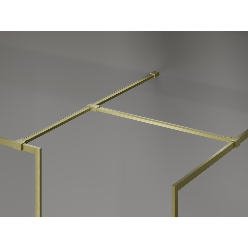 Mexen Kioto-F Walk-in tuš zid s okvirom 140 x 70 cm, proziran 8 mm, brušeno zlatno - 800-140-202-04-55-070