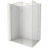 Mexen Kioto-F Paroi de douche Walk-in avec cadre 100 x 75 cm, transparent 8 mm, doré brossé - 800-100-202-04-55-075