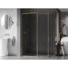 Mexen Kioto-F paroi de douche Walk-in avec cadre 140 x 75 cm, transparent 8 mm, or brossé - 800-140-202-04-55-075