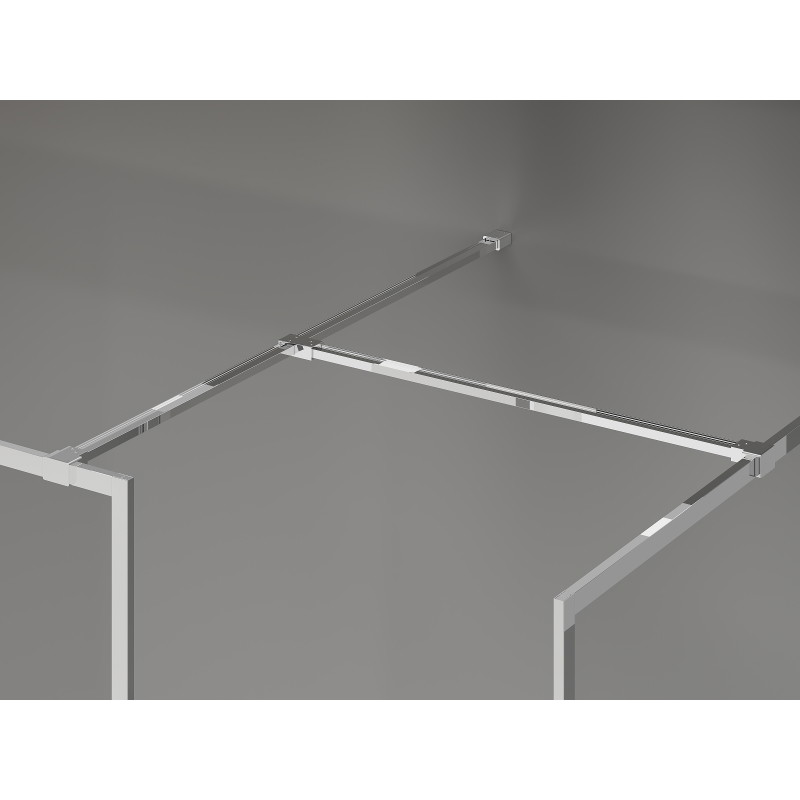 Mexen Kioto-F ścianka prysznicowa Walk-in z ramką 150 x 75 cm, transparent 8 mm, chrom - 800-150-202-04-00-075