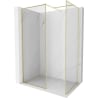 Mexen Kioto-F ścianka prysznicowa Walk-in z ramką 155 x 80 cm, transparent 8 mm, złota szczotkowana - 800-155-202-04-55-080