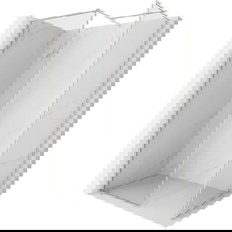 Mexen Kioto-F Duschwand Walk-in mit Rahmen 100 x 70 cm, transparent 8 mm, gebürsteter Nickel - 800-100-202-04-97-070