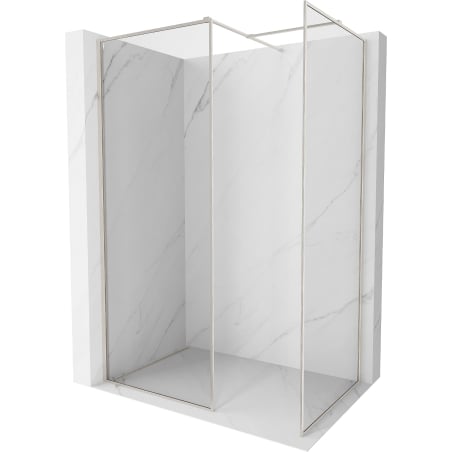Mexen Kioto-F paroi de douche Walk-in avec cadre 100 x 70 cm, transparent 8 mm, nickel brossé - 800-100-202-04-97-070
